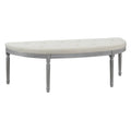 Panca imbottita trapuntata beige con gambe in legno - 55L x 20A
