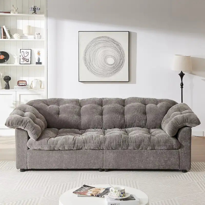 99.2  Divano profondo Chenille Comfort, Divano soffice effetto nuvola imbottito