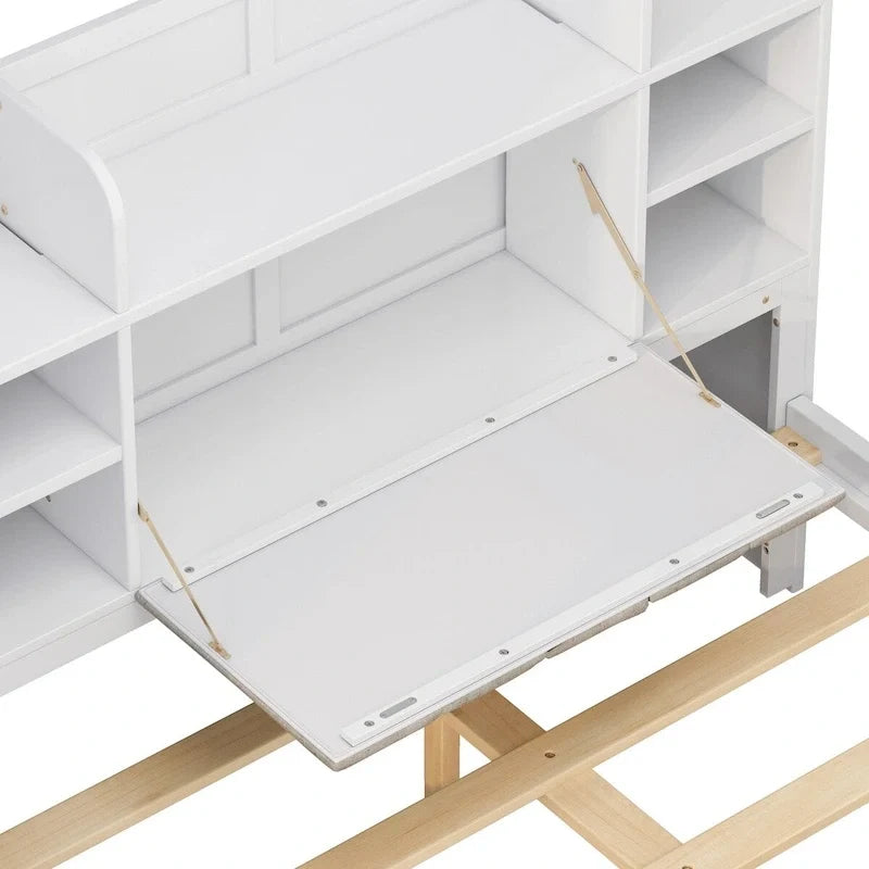 Struttura letto con 4 cassetti contenitore portatili sotto il letto
