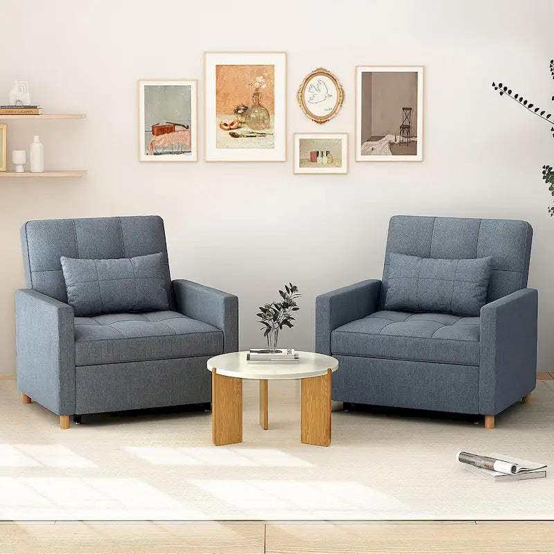 AECOJOY Poltrona Letto 3 in 1 con Cuscino e Schienale Convertibile