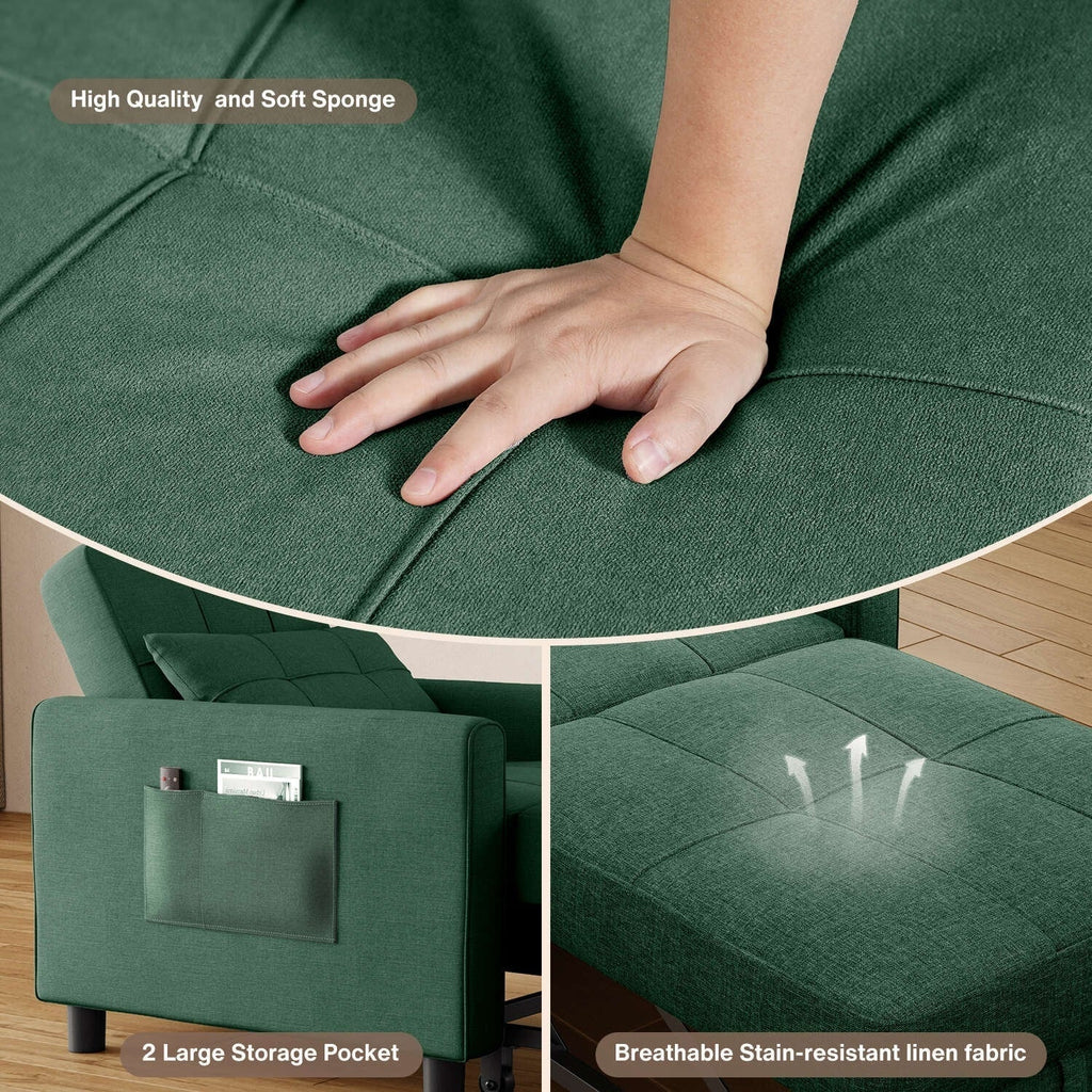 Divano letto trasformabile 3-in-1, Poltrona letto estraibile, Letto pieghevole convertibile per soggiorno