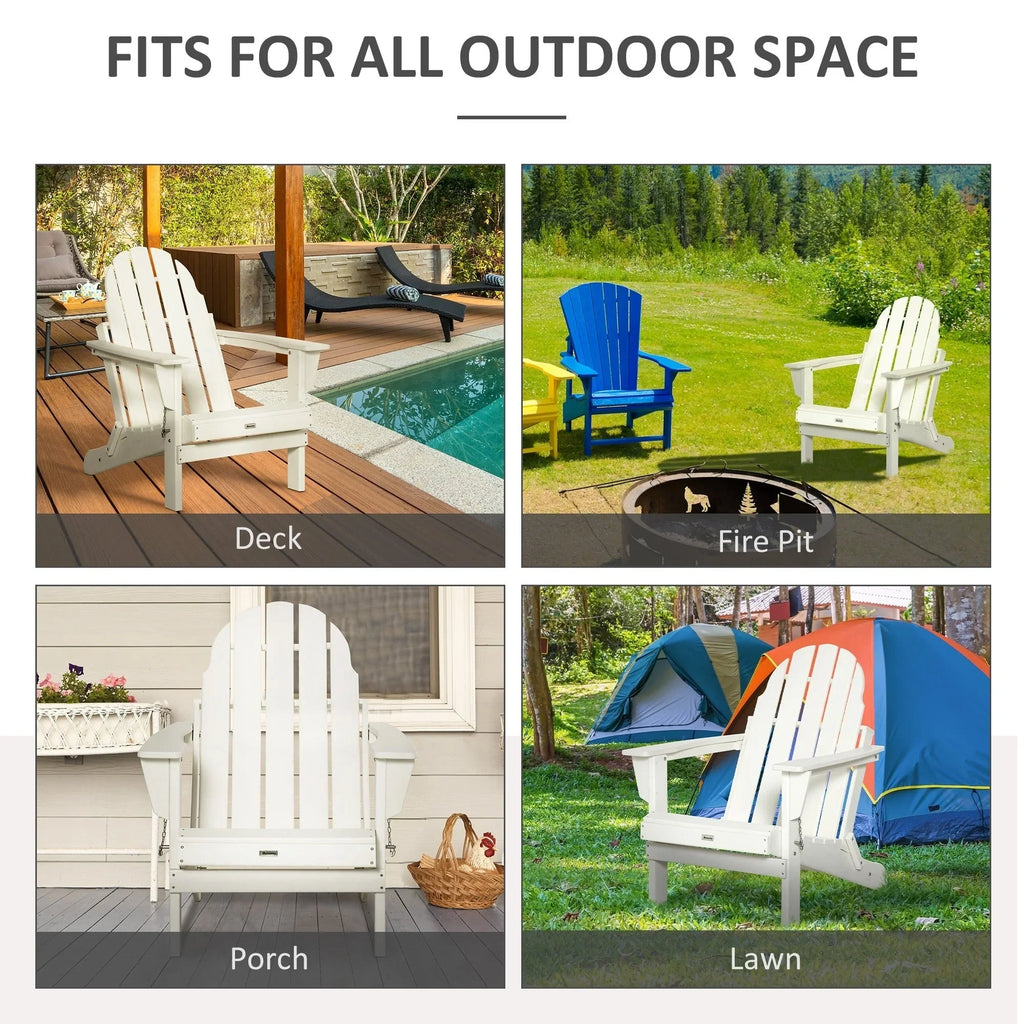 Sedia Adirondack pieghevole, sedie a sdraio in plastica HDPE per esterni per tutte le stagioni, per patio, terrazza e arredi da giardino