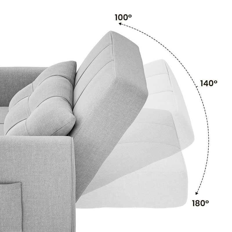Divano letto trasformabile 3-in-1, Poltrona letto estraibile, Letto pieghevole convertibile per soggiorno