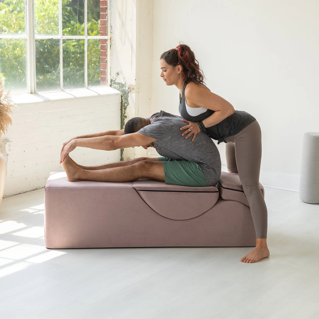 Avana Kami Chaise convertibile / Yoga e Massaggio - Pouf 2 in 1 con sedia a sdraio yoga pieghevole a scomparsa, Microvelvet - N/D