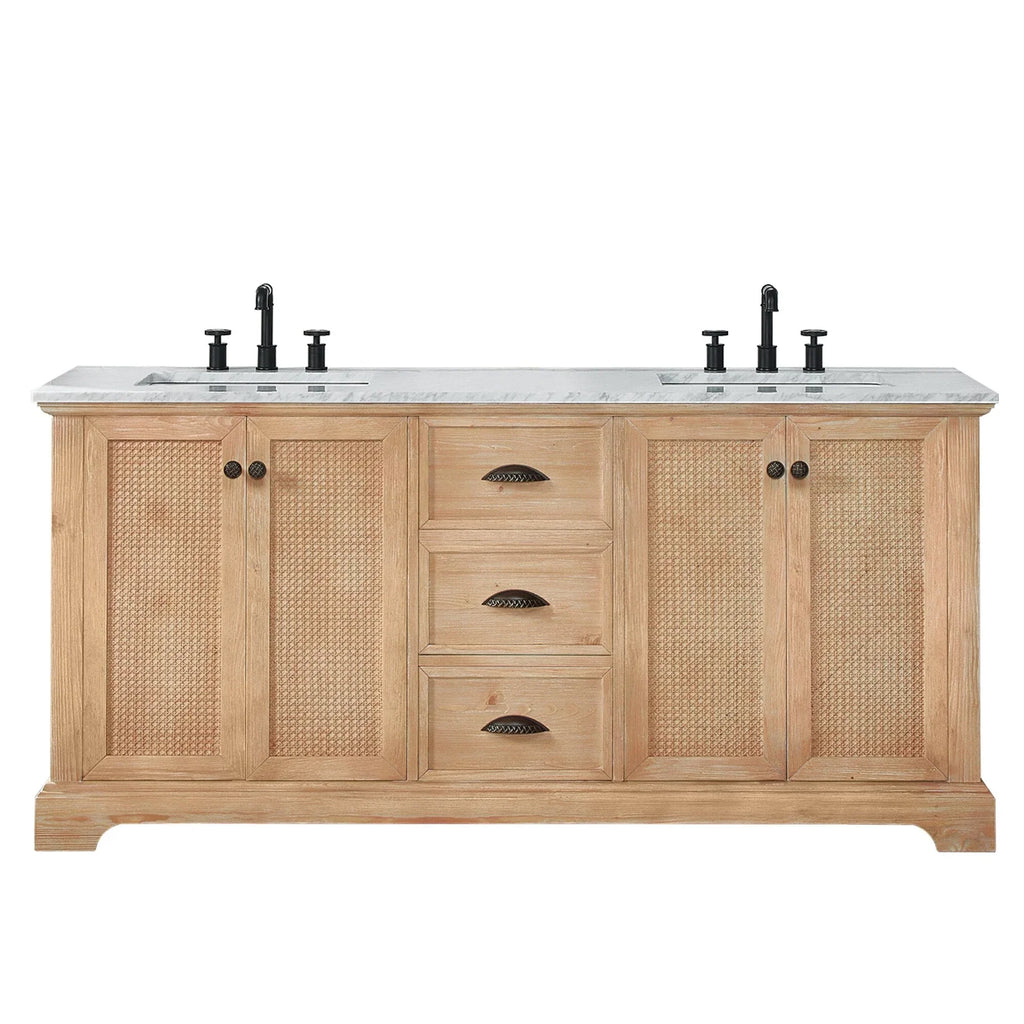 Mobile bagno Hervas con top in marmo naturale senza specchio