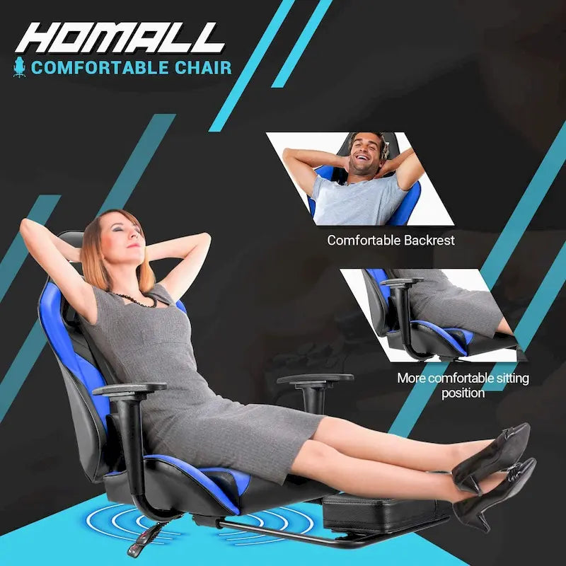 Sedia da gaming con poggiapiedi - Sedia da scrivania ergonomica