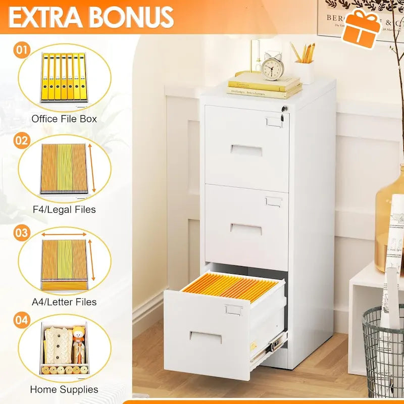 Classificatore verticale/mobile a 3 cassetti per ufficio domestico