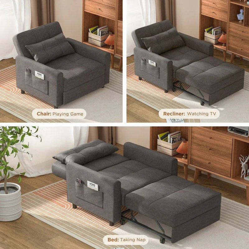 Divano letto trasformabile 3-in-1, Poltrona letto estraibile, Letto pieghevole convertibile per soggiorno