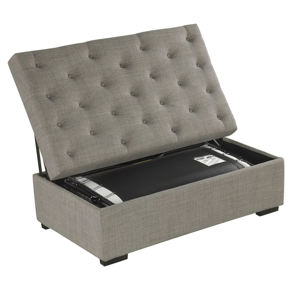 Divano Letto Pieghevole, Pouf da 49.6 con Divano Letto Pieghevole, Pouf Convertibile con Materasso Memory e Design Trapuntato