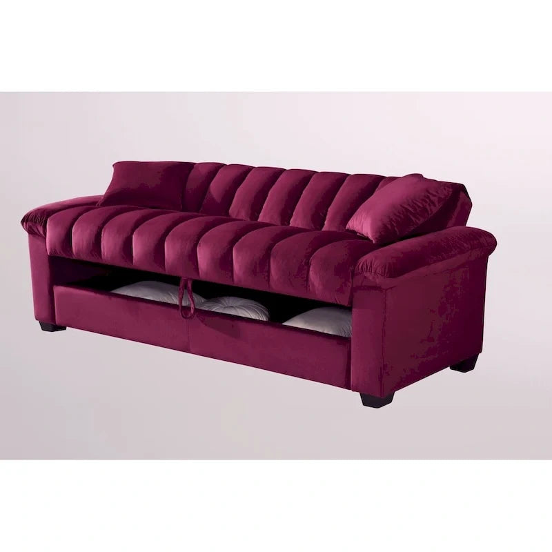 Divano letto convertibile in velluto da 82,7" con 2 cuscini