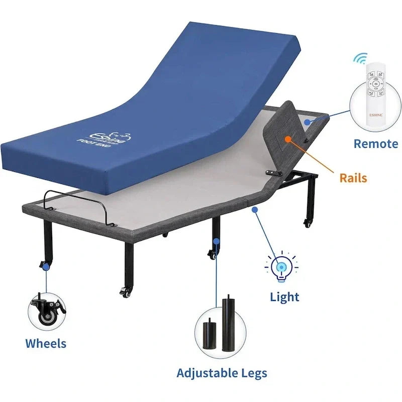Letto Regolabile con Telecomando Wireless, Rete Ospedaliera con/senza Materasso