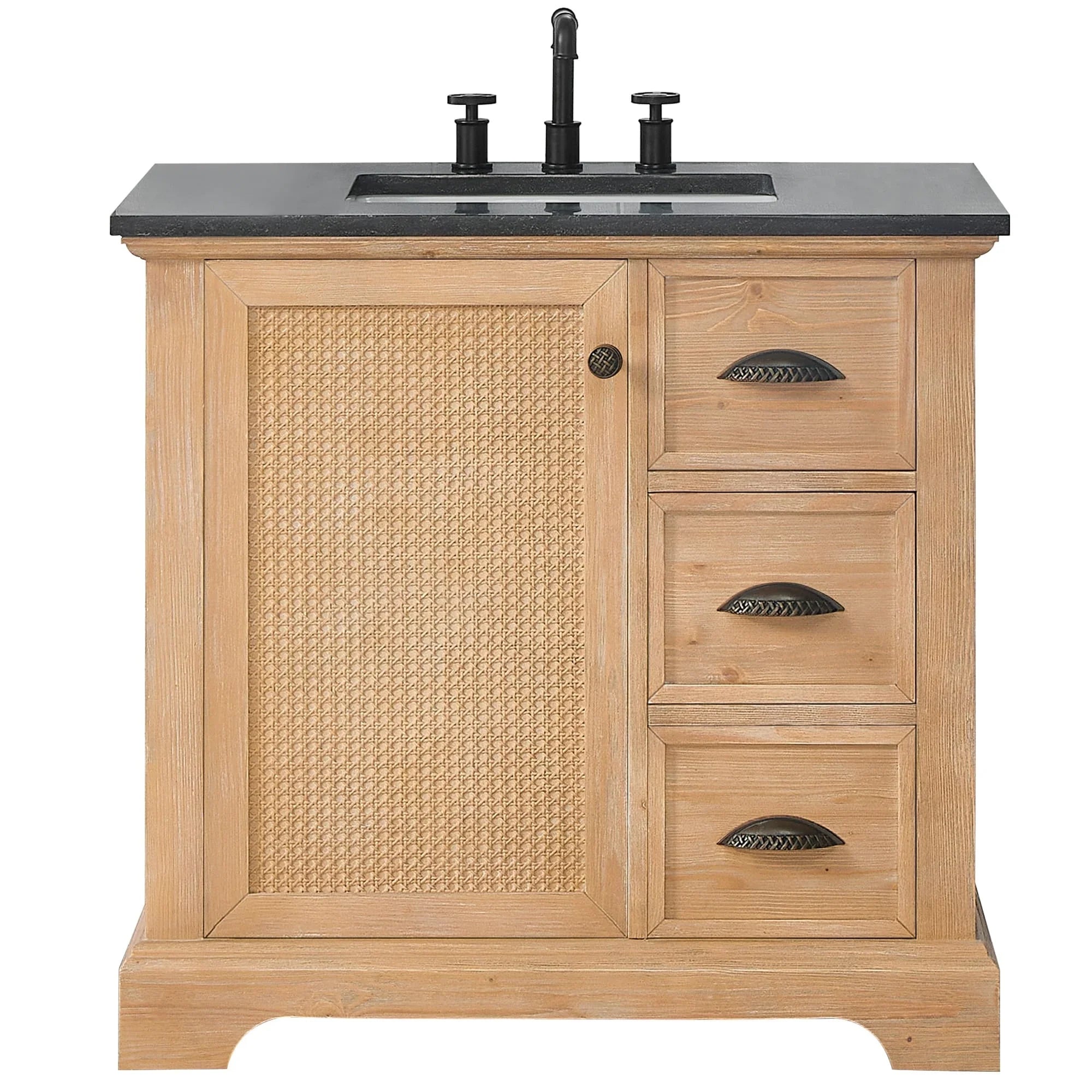 Mobile bagno Hervas con top in marmo naturale senza specchio