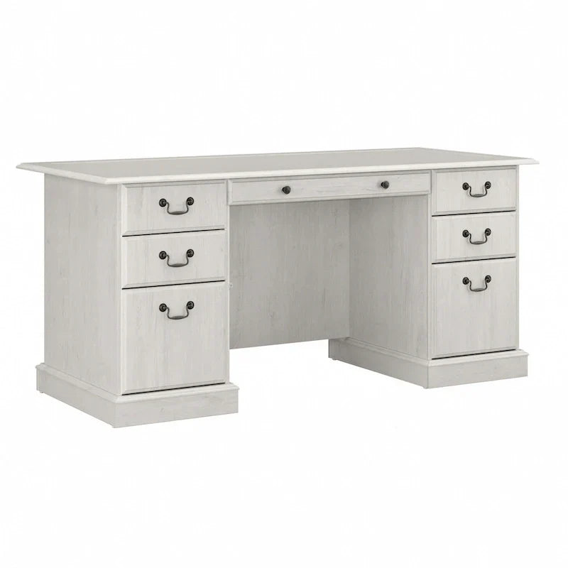 Scrivania Direzionale Bush Furniture Saratoga con Cassetti e Vani Contenitori