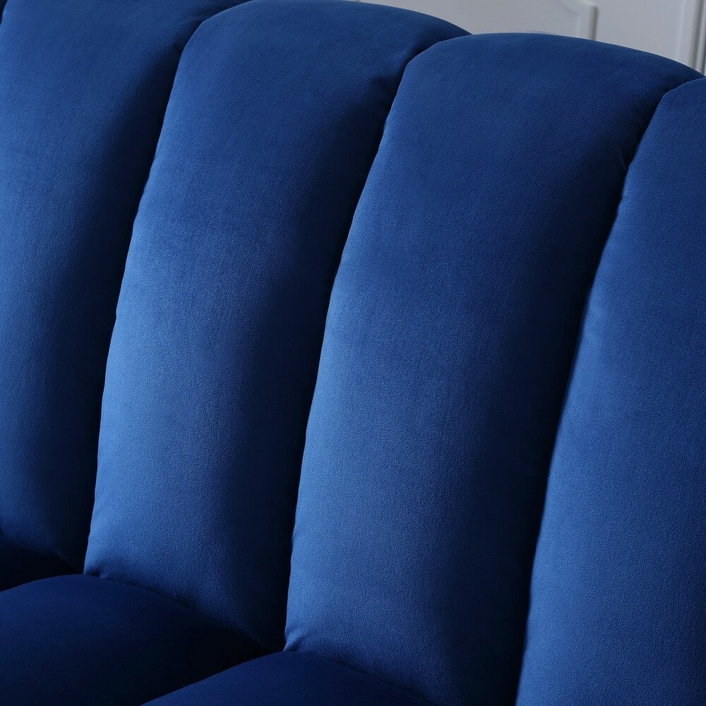 Divano-letto convertibile da soggiorno imbottito in tessuto con schienale a canali
