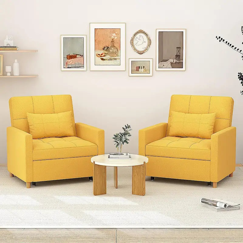 AECOJOY Poltrona Letto 3 in 1 con Cuscino e Schienale Convertibile