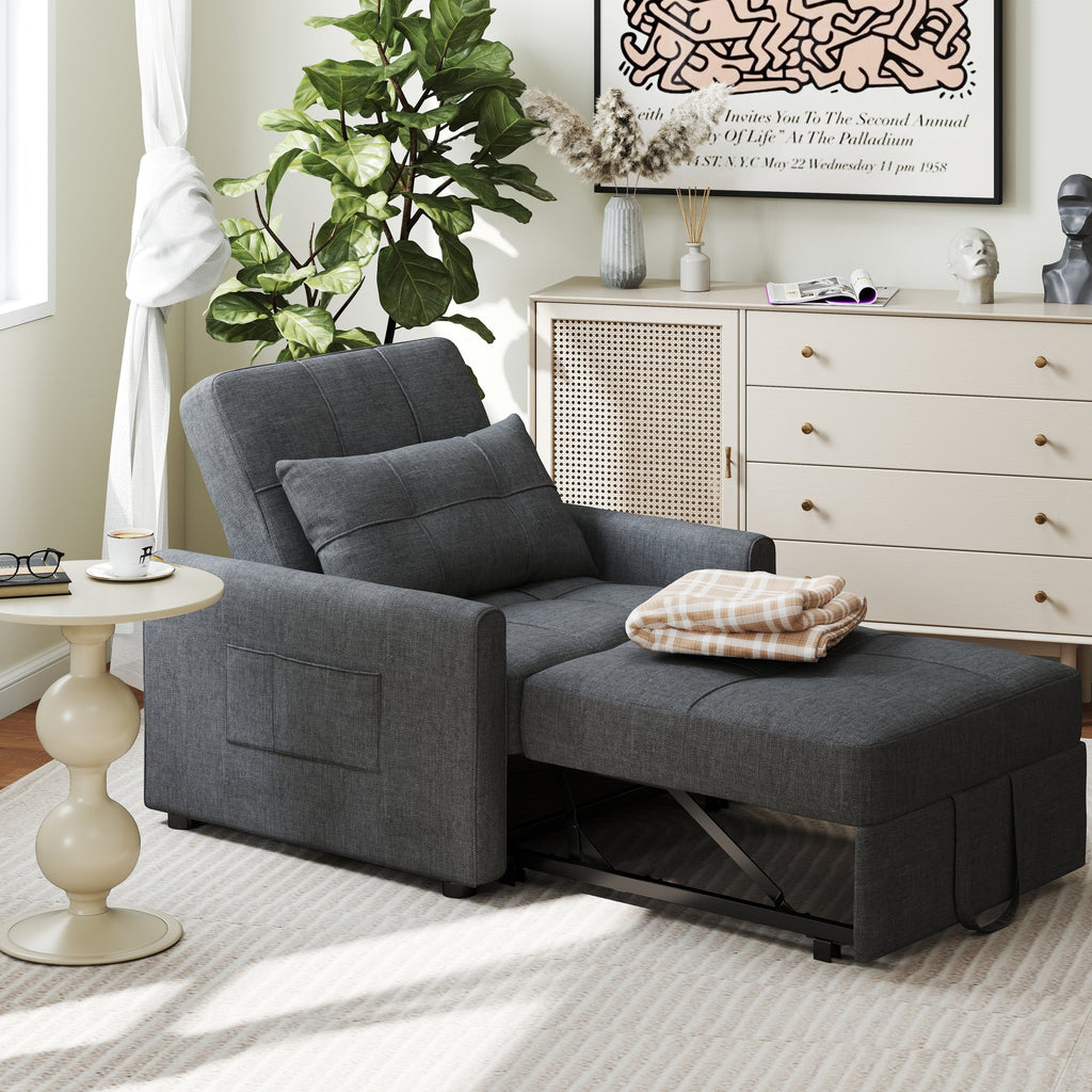 Divano letto trasformabile 3-in-1, Poltrona letto estraibile, Letto pieghevole convertibile per soggiorno