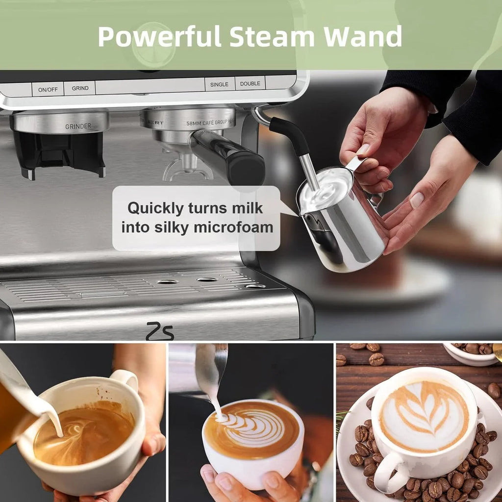 Macchina da caffè espresso, con macinacaffè, serbatoio dell'acqua da 2,8 L