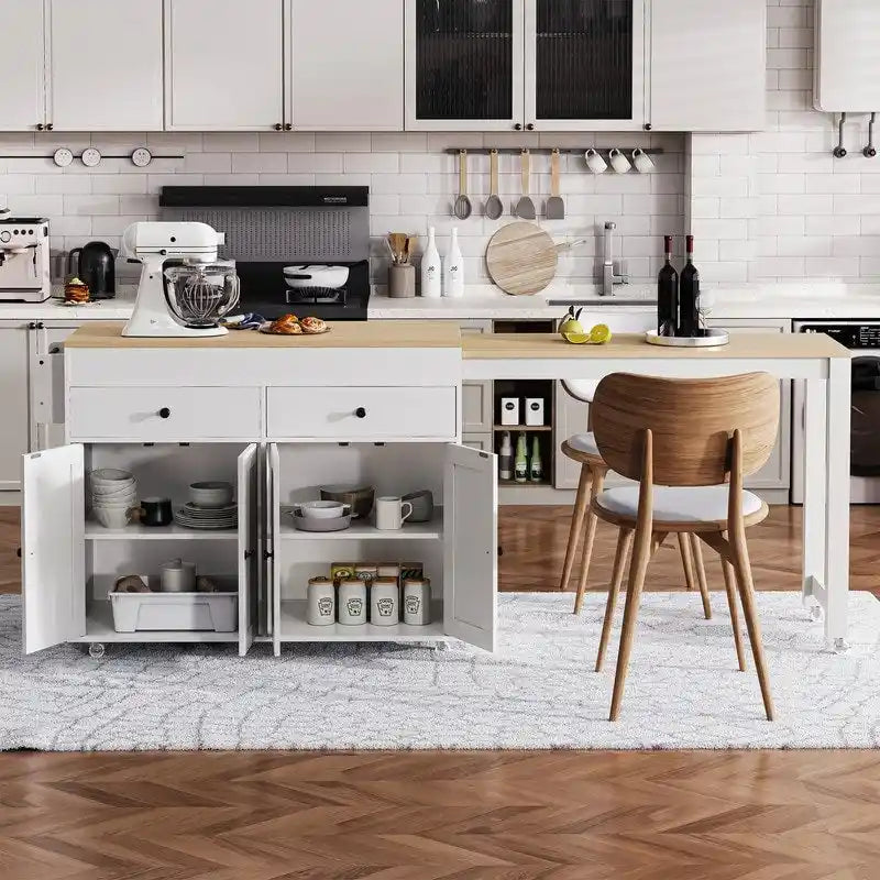 Isola Cucina con Tavolo da Pranzo Estensibile