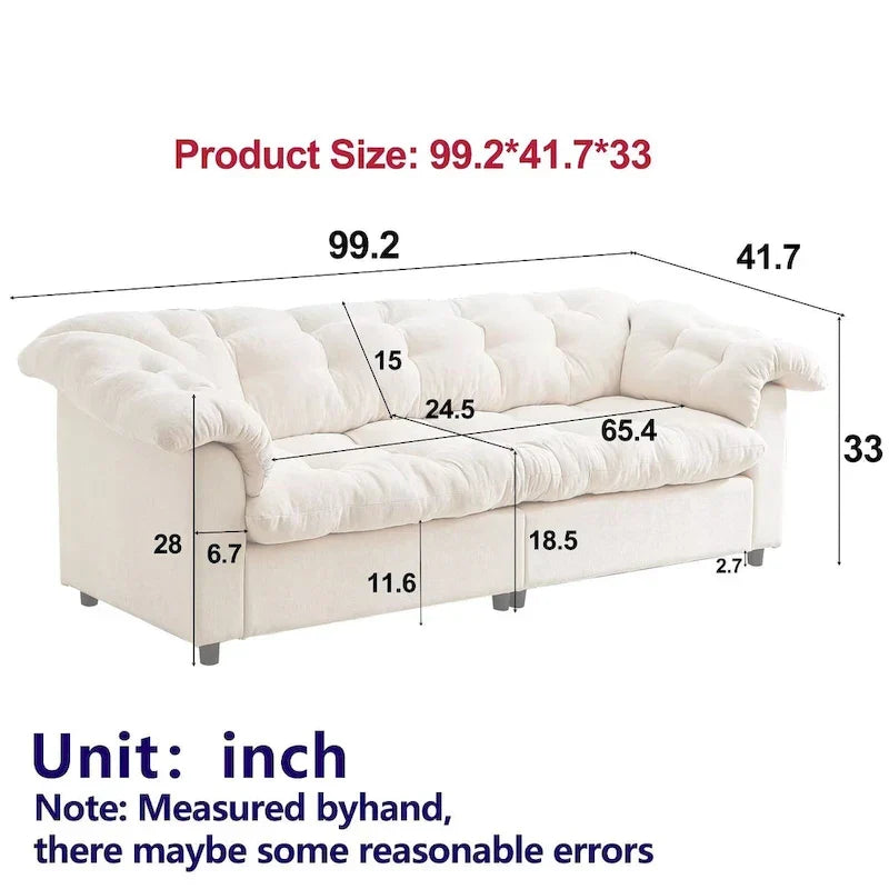 99.2  Divano profondo Chenille Comfort, Divano soffice effetto nuvola imbottito