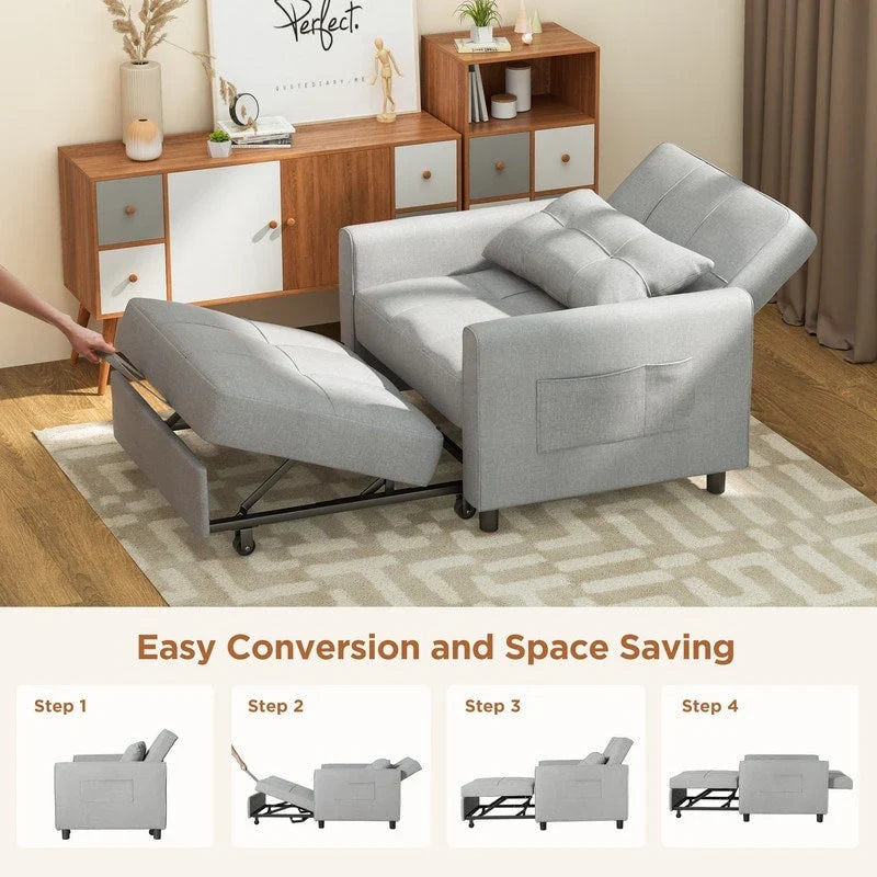 Divano letto trasformabile 3-in-1, Poltrona letto estraibile, Letto pieghevole convertibile per soggiorno