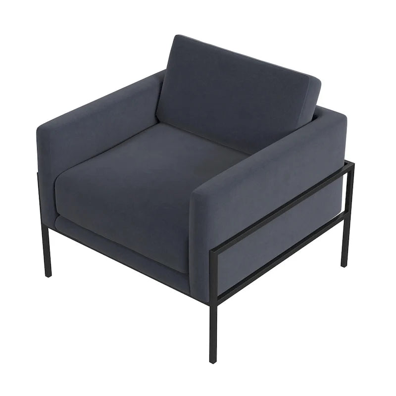 Poltrona club moderna HomePop imbottita con struttura in metallo