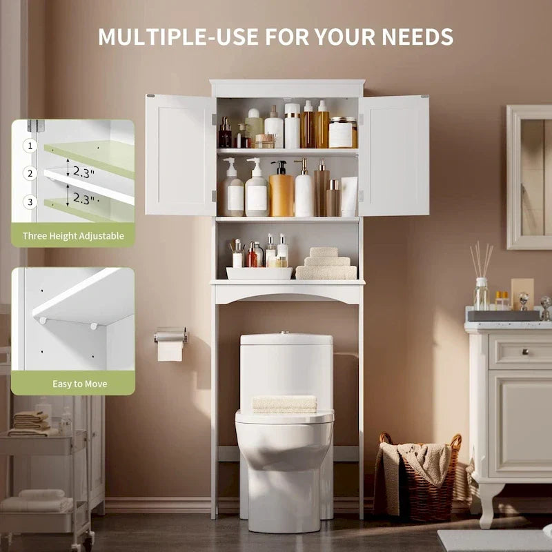 Mobiletto portaoggetti per bagno, mobiletto portaoggetti per WC, mensola da bagno sopra il WC, salvaspazio per WC