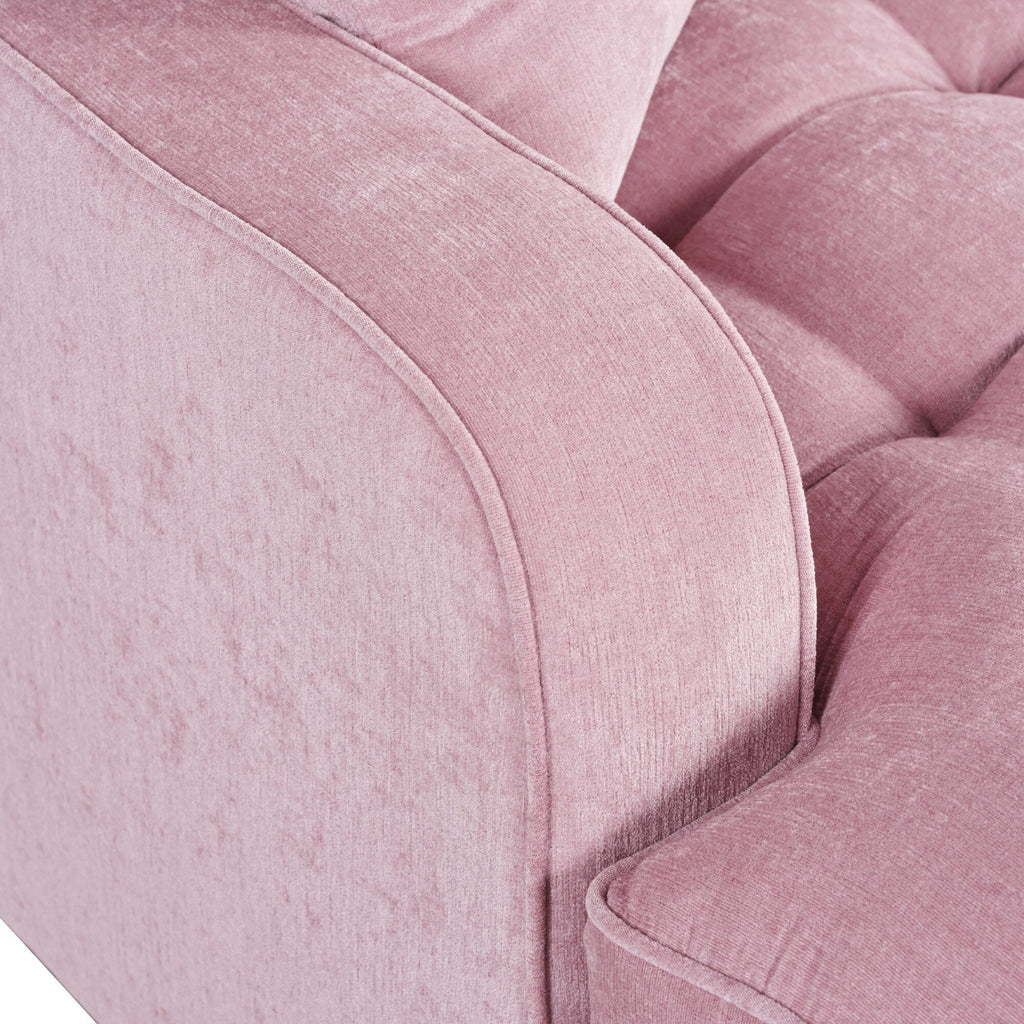 Divano Letto Chaise Longue in ciniglia, Divano Imbottito con Schienale Trapuntato e 2 Cuscini Rimovibili per Soggiorno