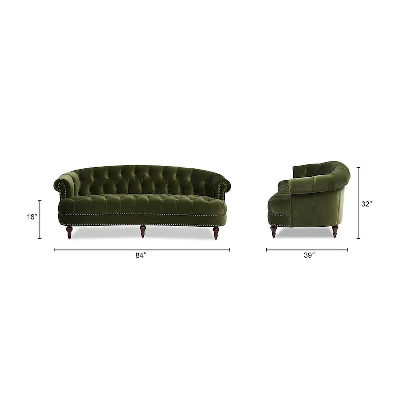 Divano Chesterfield trapuntato in velluto La Rosa 84 Mid-Century Modern
