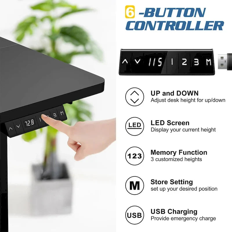 Scrivania elettrica Futzca regolabile in altezza, scrivania convertibile da seduto a in piedi con piano unito