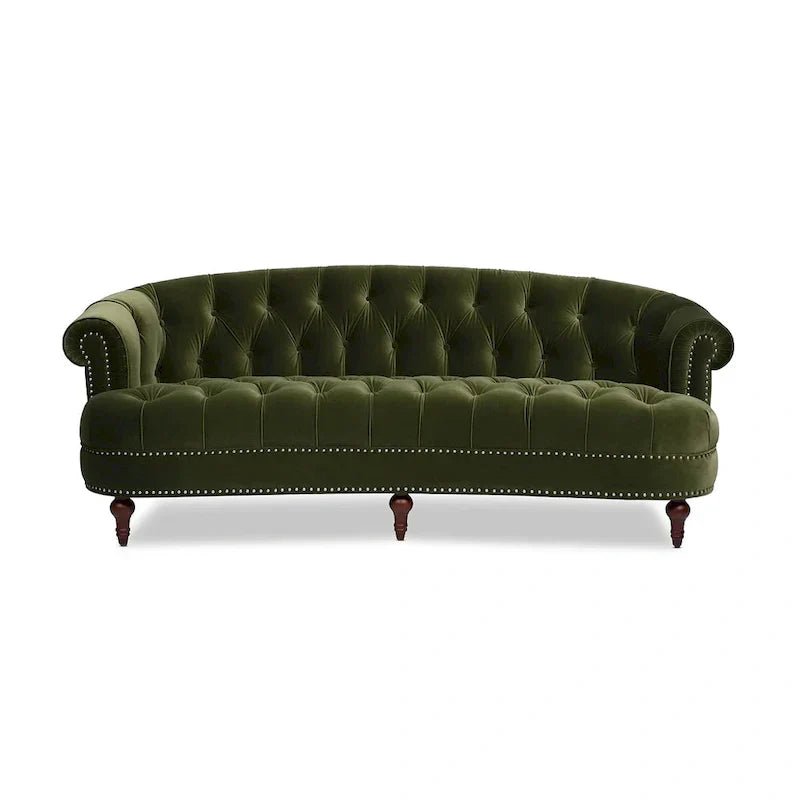 Divano Chesterfield trapuntato in velluto La Rosa 84 Mid-Century Modern