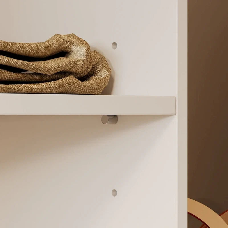 Armadio ad angolo con 2 aste appendiabiti, porta pantaloni e scarpiera, Organizer Armadi