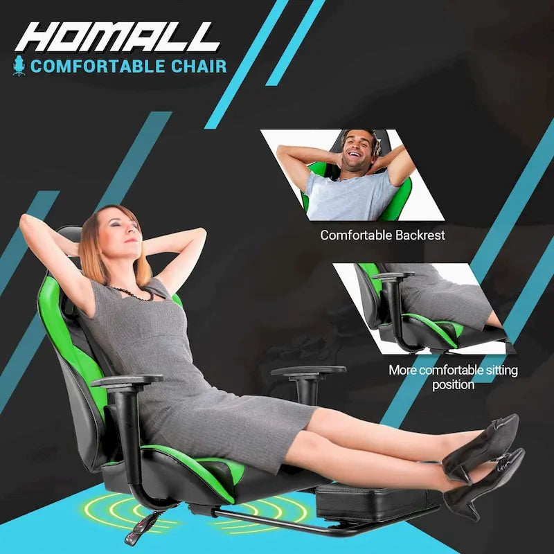 Sedia da gaming con poggiapiedi - Sedia da scrivania ergonomica
