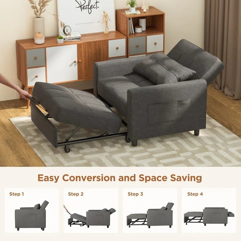 Divano letto trasformabile 3-in-1, Poltrona letto estraibile, Letto pieghevole convertibile per soggiorno