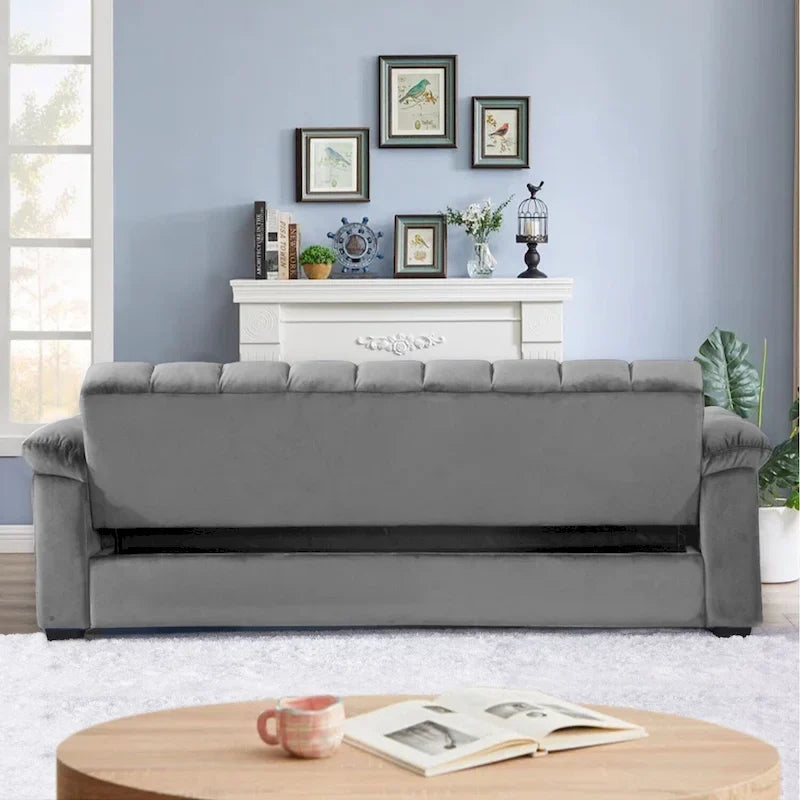 Divano letto convertibile in velluto da 82,7" con 2 cuscini