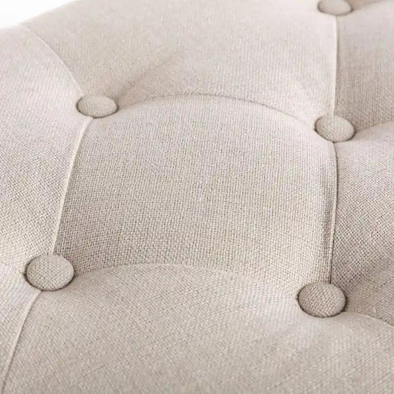 Panca/Poggiapiedi Rettangolare Trapuntata Extra Lunga 48 - Beige