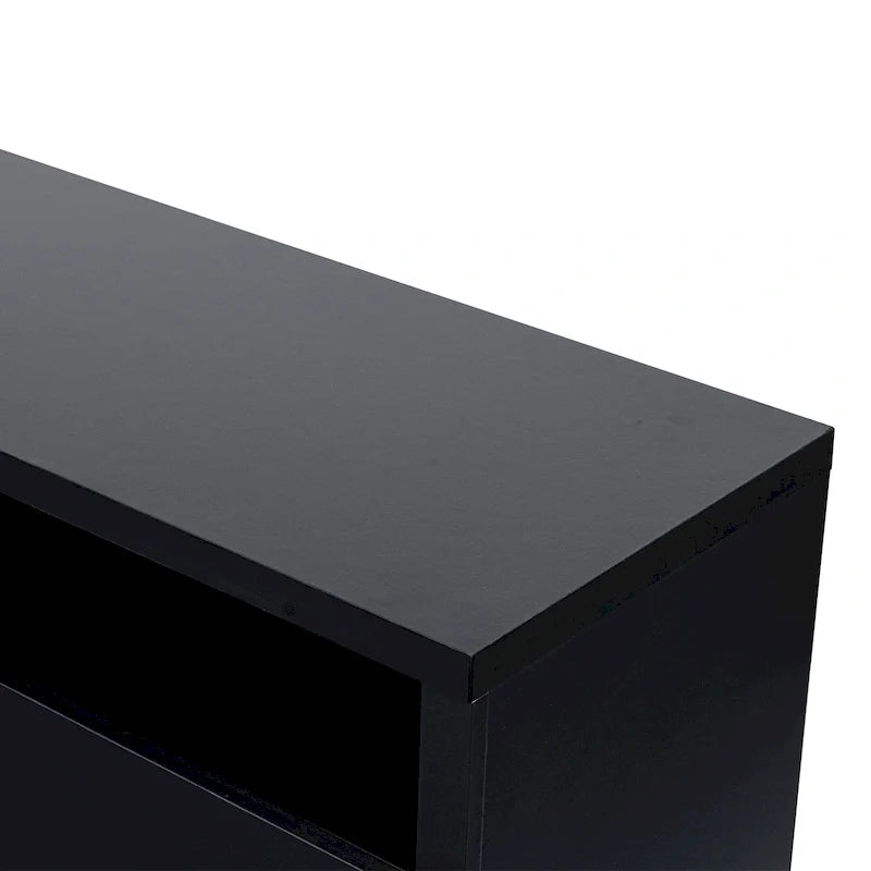 68 moderni mobili TV con camino elettrico RGB neri per televisori fino a 72 pollici