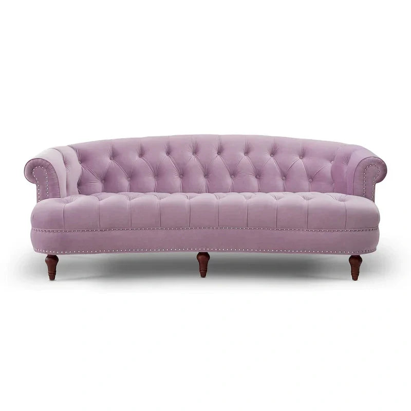 Divano Chesterfield trapuntato in velluto La Rosa 84 Mid-Century Modern