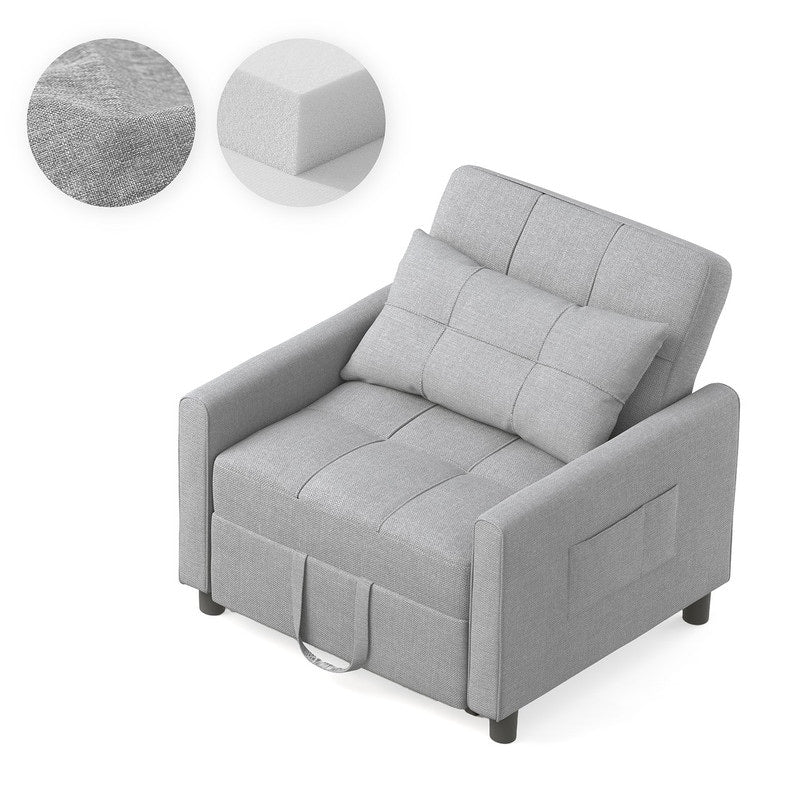 Divano letto trasformabile 3-in-1, Poltrona letto estraibile, Letto pieghevole convertibile per soggiorno