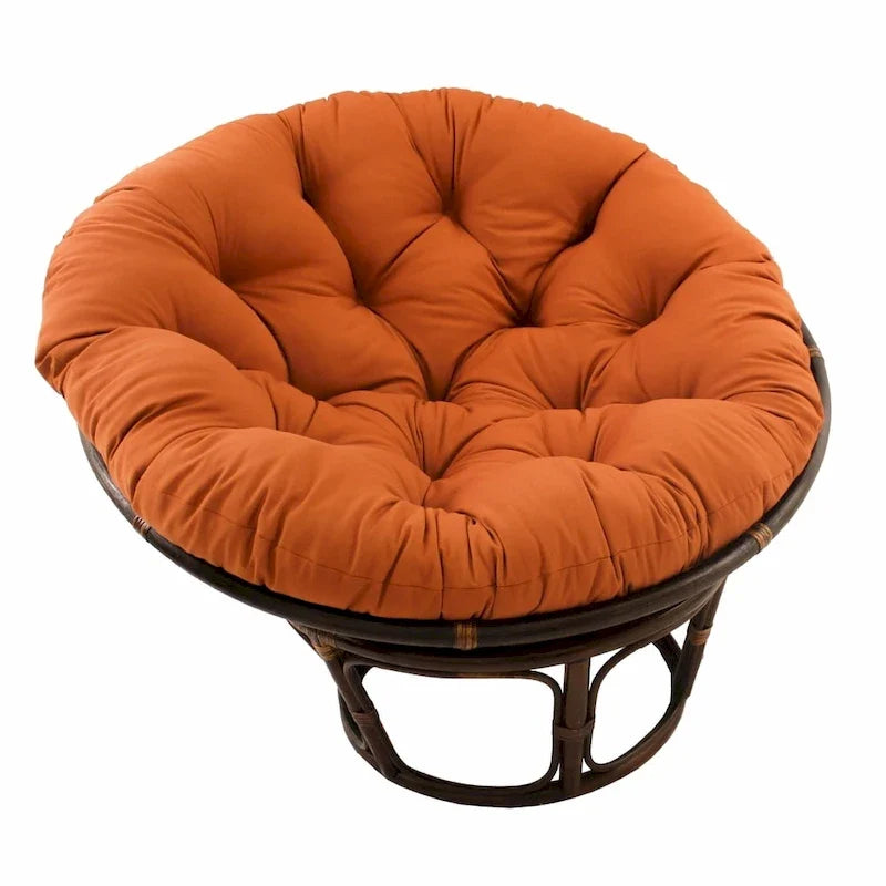 Sedia Papasan in rattan da 42 pollici con cuscino in twill