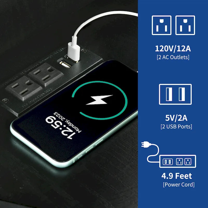 Mobile TV ad angolo in stile rustico con presa di corrente, per TV fino a 55 pollici