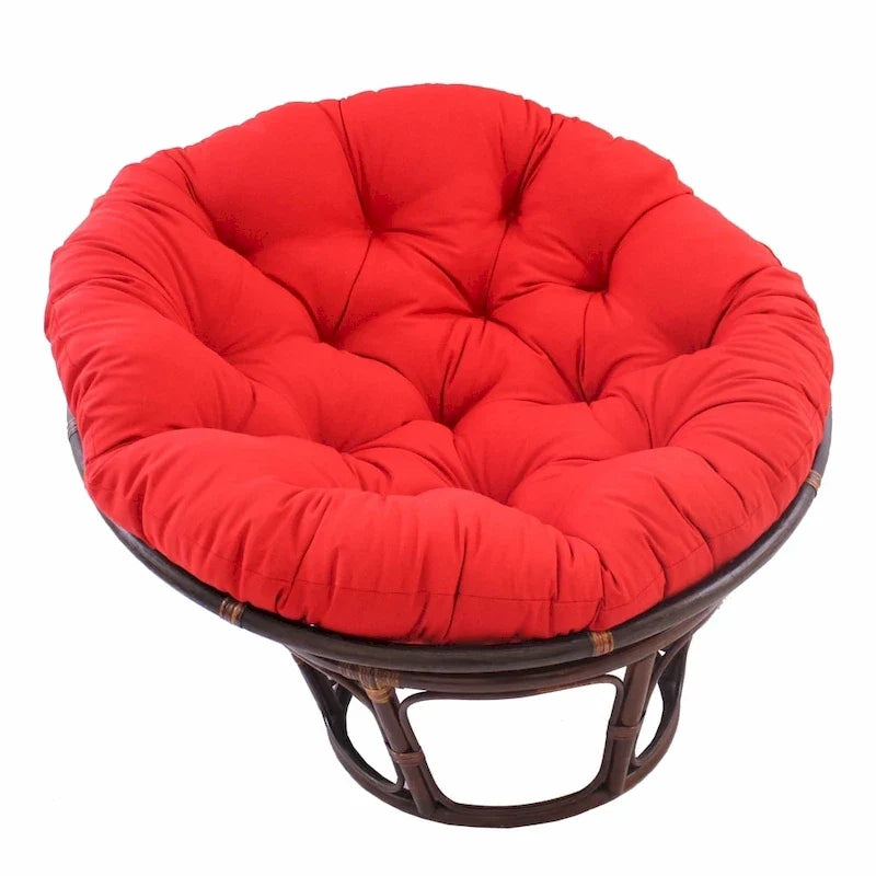 Sedia Papasan in rattan da 42 pollici con cuscino in twill
