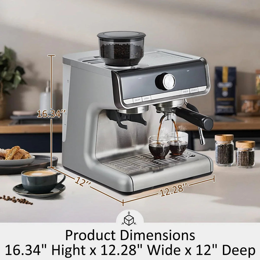 Macchina da caffè espresso, con macinacaffè, serbatoio dell'acqua da 2,8 L