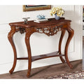 Console in stile classico a due ripiani intagliata per ingresso/soggiorno