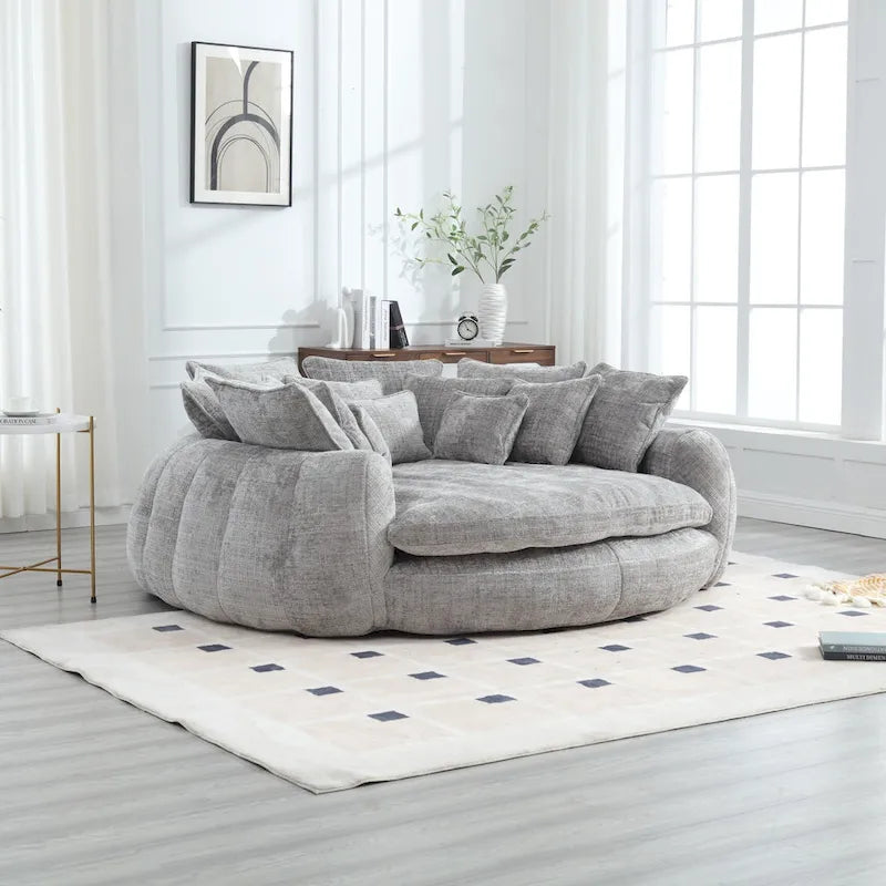 Comodo divano letto matrimoniale Loaf, divano letto oversize con braccioli