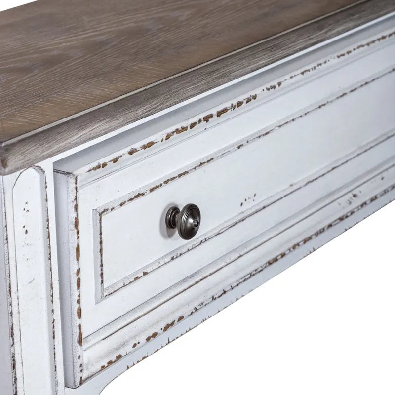 Consolle da ingresso da 72 pollici bianco antico e corteccia invecchiata