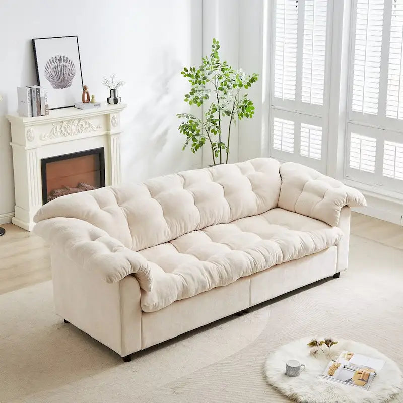 99.2  Divano profondo Chenille Comfort, Divano soffice effetto nuvola imbottito
