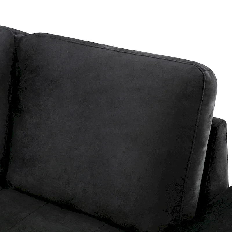 Divano sezionale a L a 5 posti con funzione letto, con pouf contenitore, vano contenitore nel bracciolo e ricarica USB per soggiorno, 84,75 pollici