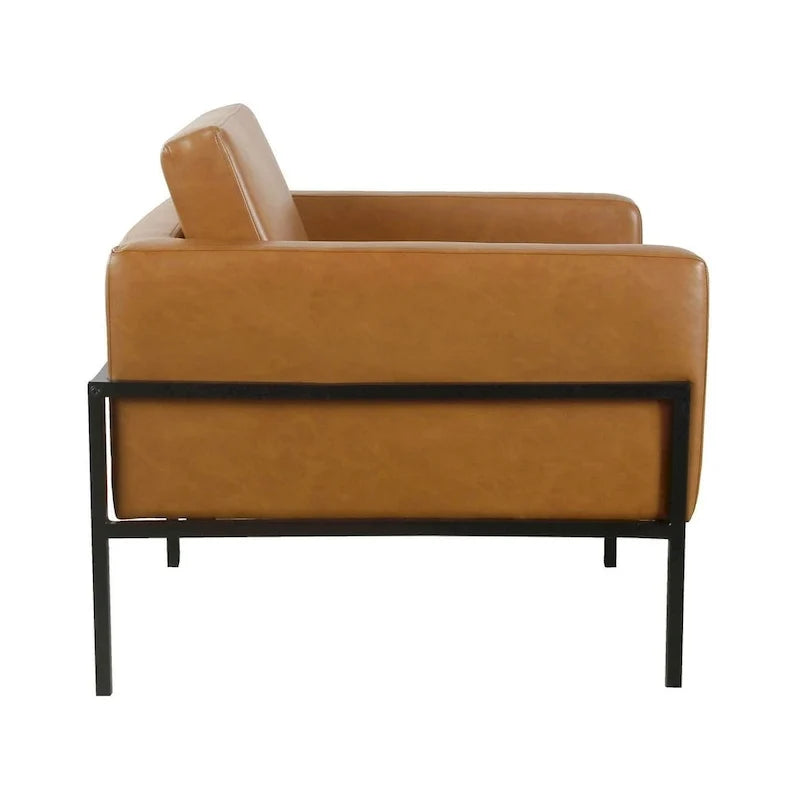 Poltrona club moderna HomePop imbottita con struttura in metallo