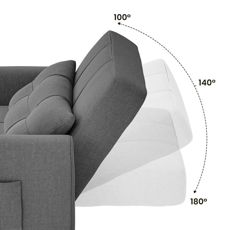 Divano letto trasformabile 3-in-1, Poltrona letto estraibile, Letto pieghevole convertibile per soggiorno