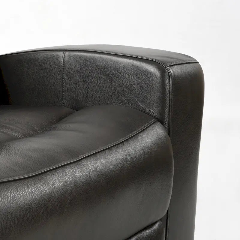 Divanetto Reclinabile Elettrico in Vera Pelle, Divanetto Reclinabile Elettrico con Contenitore, Porta di Ricarica USB per Soggiorno